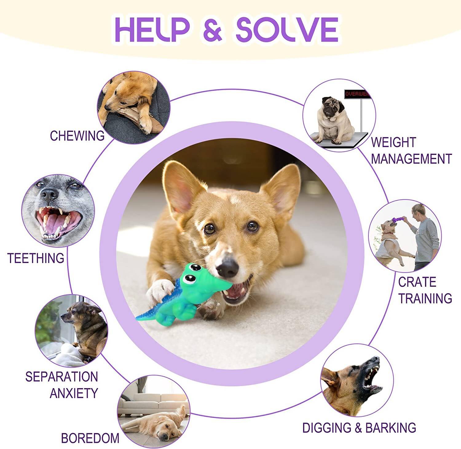 Sage Square Durable Interactive Dog Squeaky Crocodile Toy (Random Color) | Grocsy