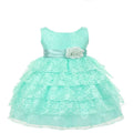 Asmaani Baby Girl's Aqua Blue Colour Satin A-Line Maxi Full Length Dress (AS-DRESS-22108) | Grocsy