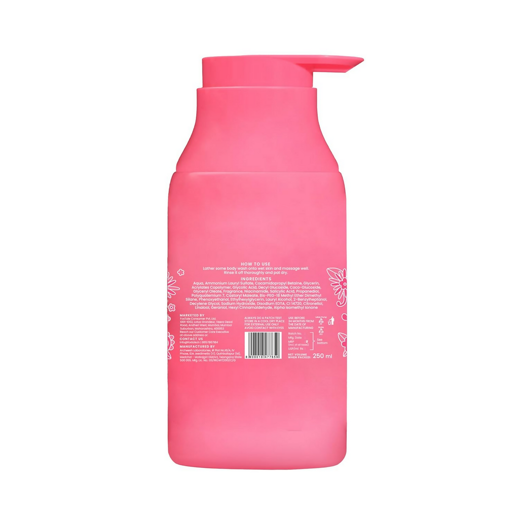 Foxtale Brightening Body Wash Glycolic Acid & Niacinamide For Glowing Skin | Grocsy