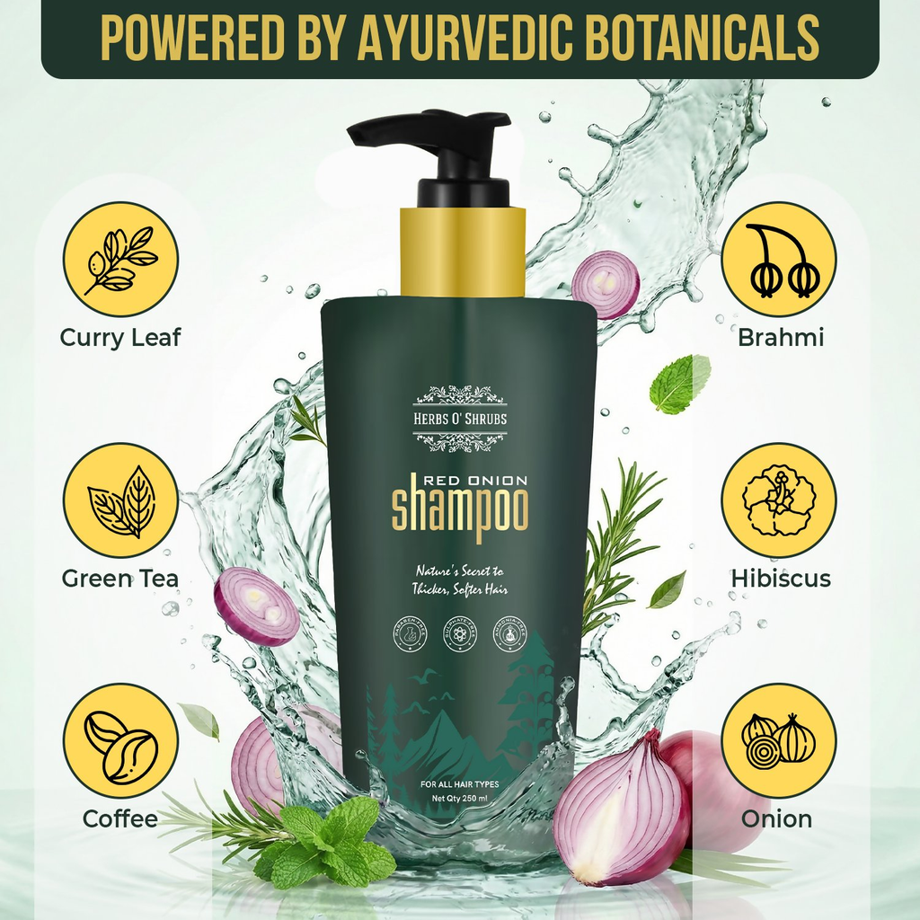 HerbsO’Shrubs Onion Strength & Shine Shampoo | Grocsy