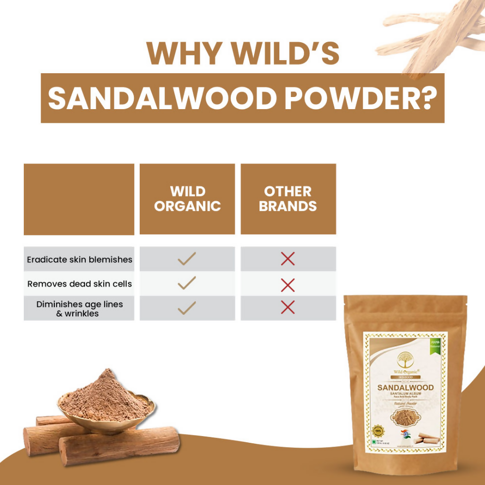 Wild Organic Sandalwood Powder for Skin Brightening Face And Body Pack | Grocsy
