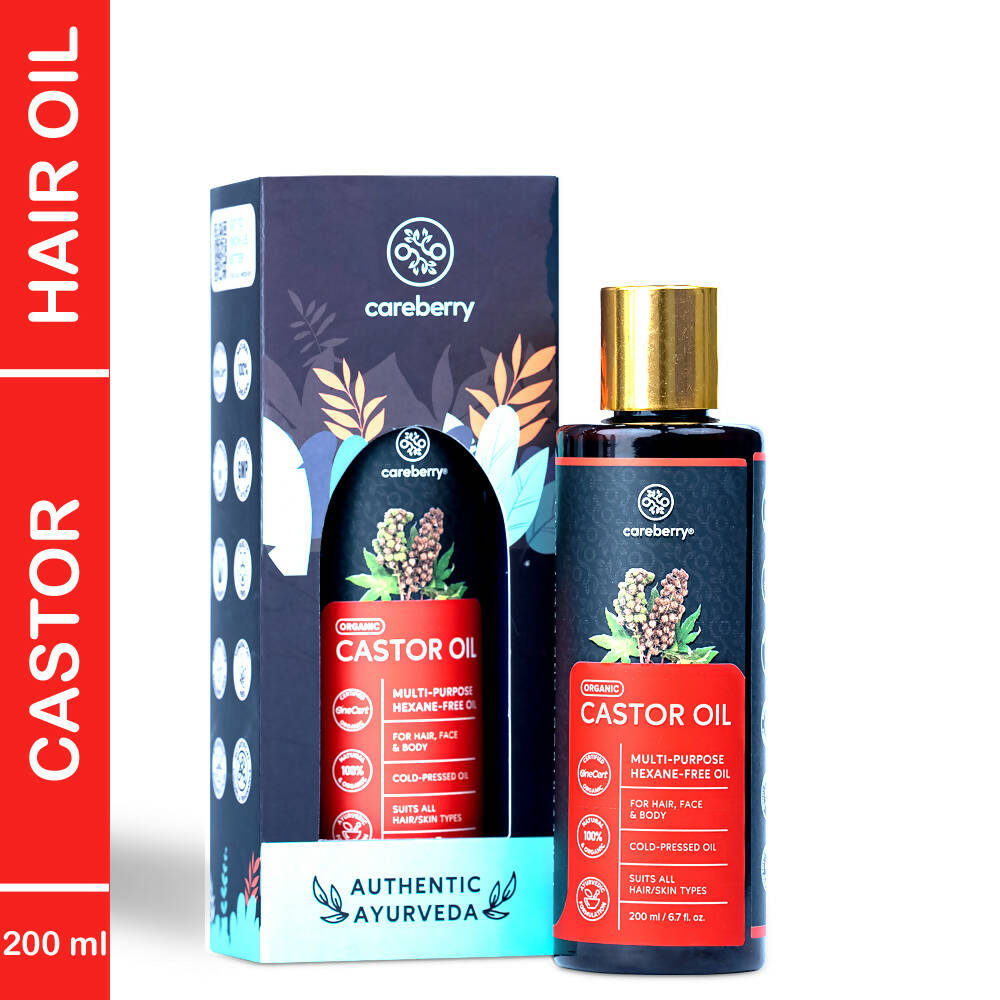 Careberry Organic Hexane-Free Organic Castor Oil For Hair, Face & Body | Grocsy