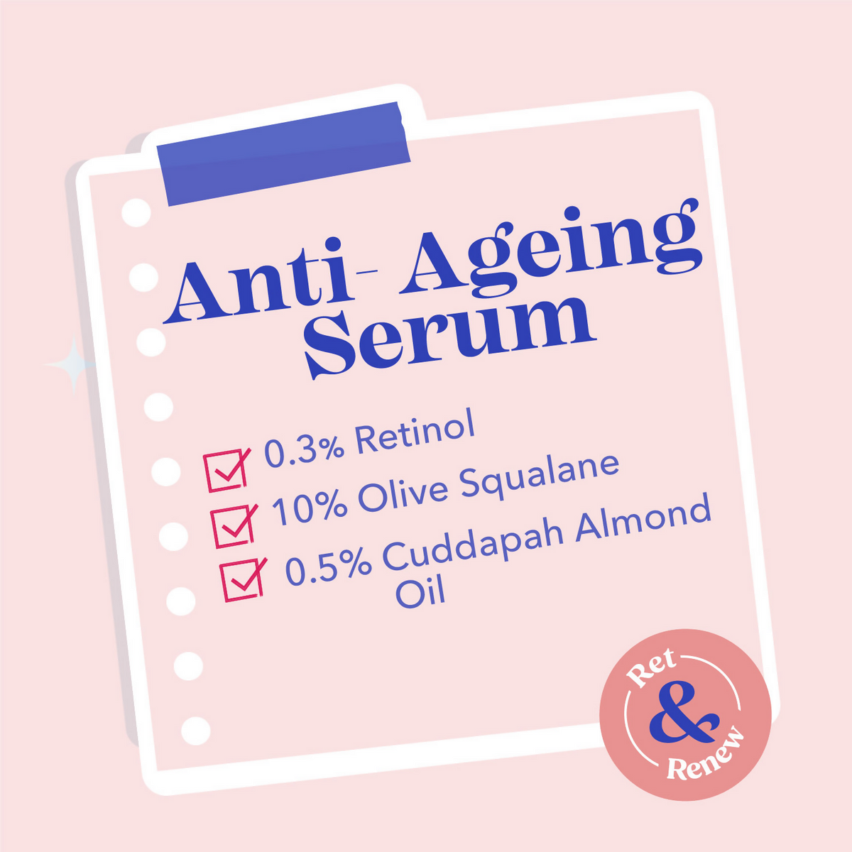 Blue Heaven 0.3% Retinol Serum With 10% Olive Squalane & 0.5% Cuddapah Almond Oil Face Serum | Grocsy