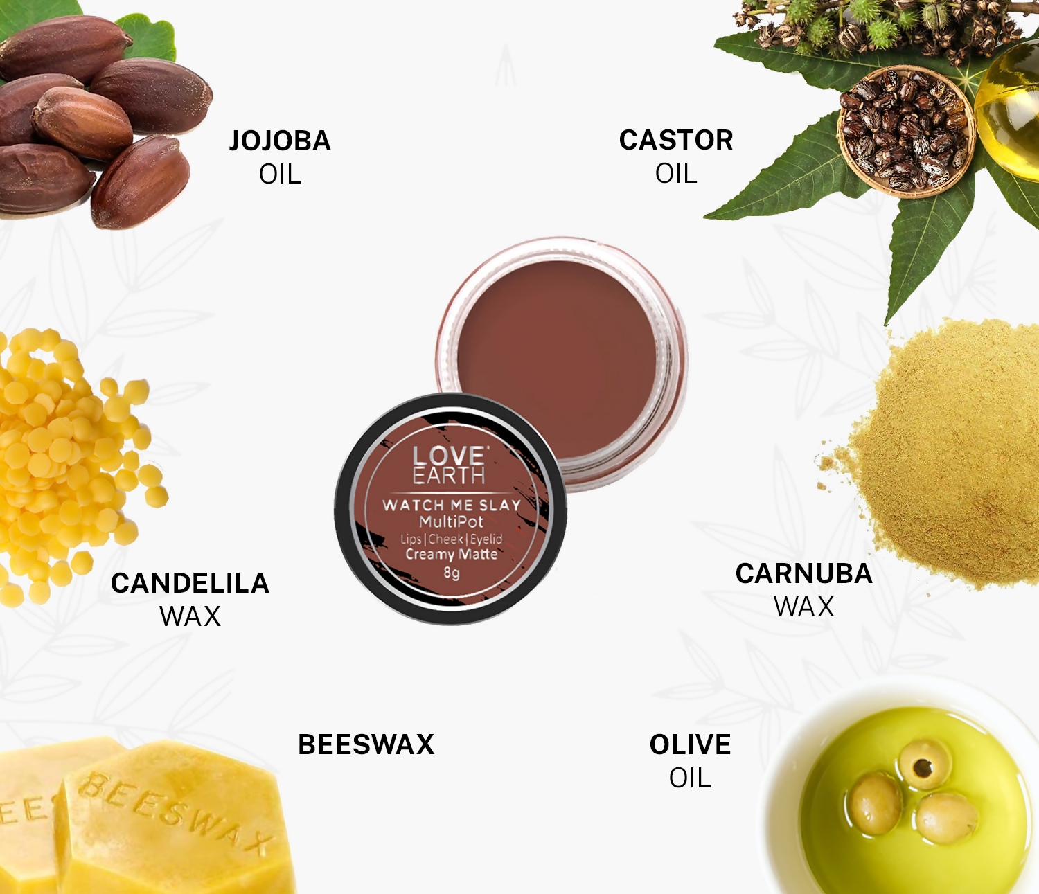 Love Earth Lip Tint & Cheek Tint Multipot Combo (Mauvish Pink & Caramel Brown) | Grocsy