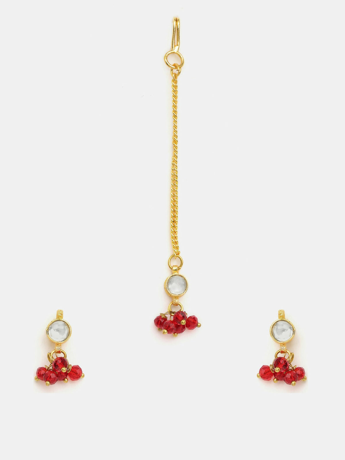 Ruby Raang Noor-E-Laal Pearl Tikka Set | Grocsy