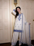 Teeya Creation Womens Trendy Stylish Embroidery Thread Work Blue Kurta Set | Grocsy