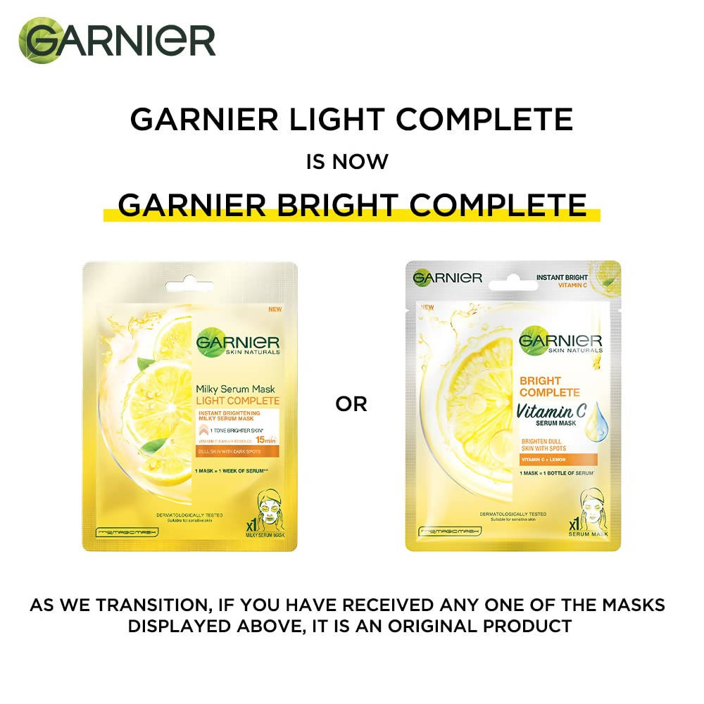 Garnier Bright Complete Vitamin C Serum Sheet Mask | Grocsy