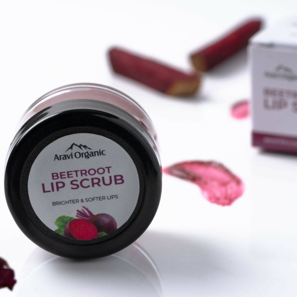 Aravi Organic Beetroot Lip Lightening Scrub Balm | Grocsy