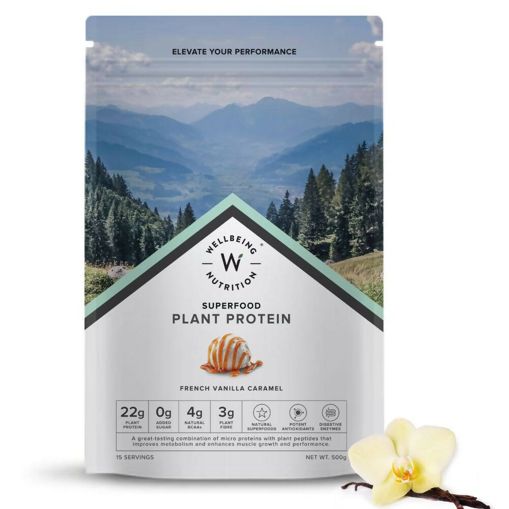 Wellbeing Nutrition Superfood Plant Protein-French Vanilla Caramel | Grocsy