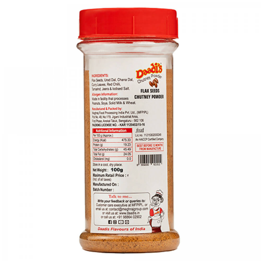 Daadi's Flax Seed Chutney Powder | Grocsy