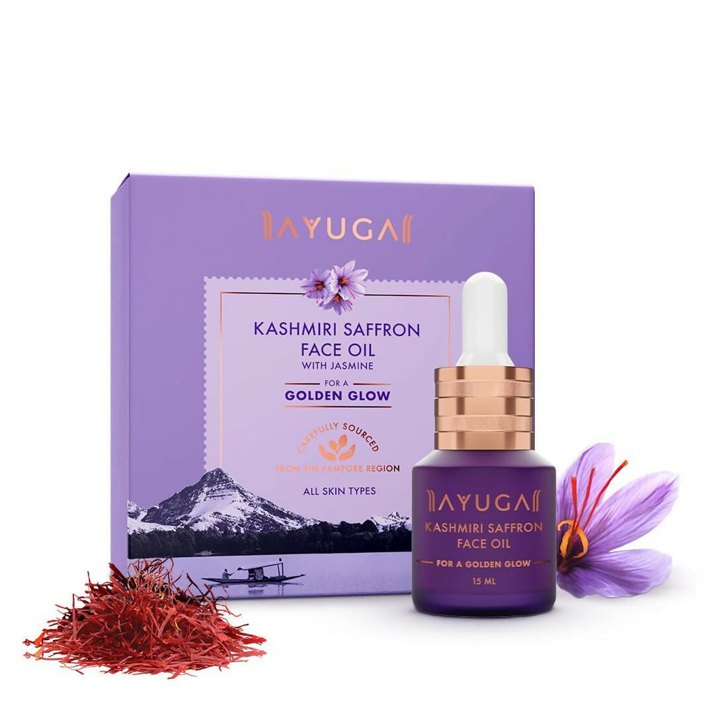 Ayuga Kashmiri Saffron Face Oil & Moisturizing Cream Combo | Grocsy
