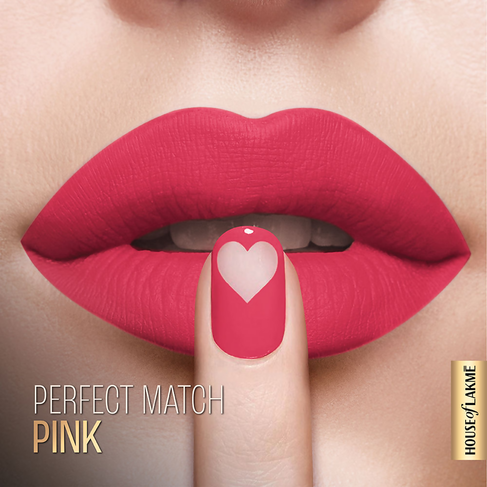 Lakme Xtraordin-Airy Velvet Matte Lip Mousse - Perfect Match Pink | Grocsy