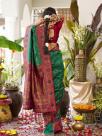 Shree Shyam Fashion Green Soft Silk Saree | Grocsy