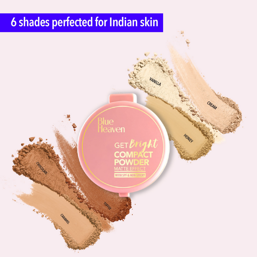 Blue Heaven Get Bright Compact Powder - Caramel | Grocsy