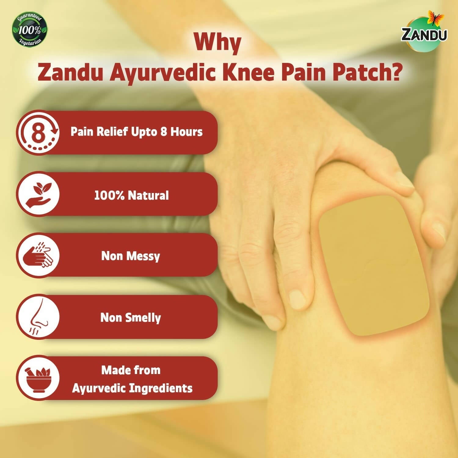 Zandu Ayurvedic Knee Pain Relief Patch | Grocsy