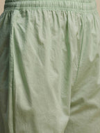Green Pure Cotton Floral Printed Naira Cut Kurta And Bottom With Dupatta - Akashara | Grocsy