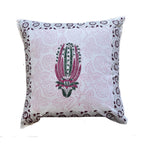 The Decor Nook Pink Cactus Print With Dark Brown Border Cushion Cover | Grocsy