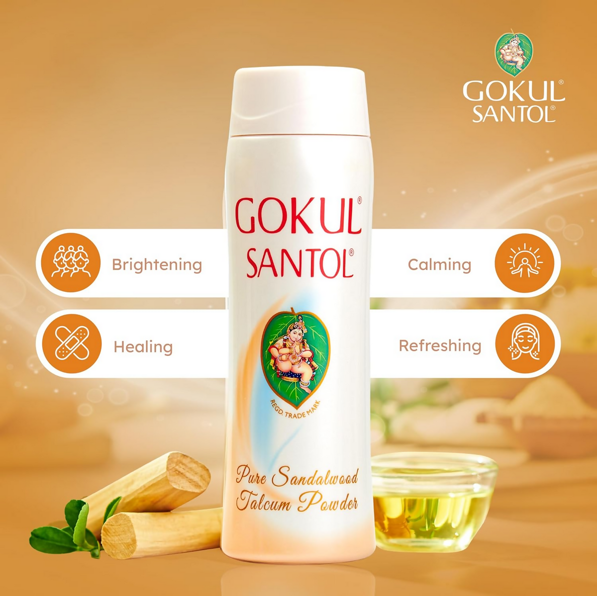 Gokul Santol Pure Sandalwood Talcum Powder | Grocsy
