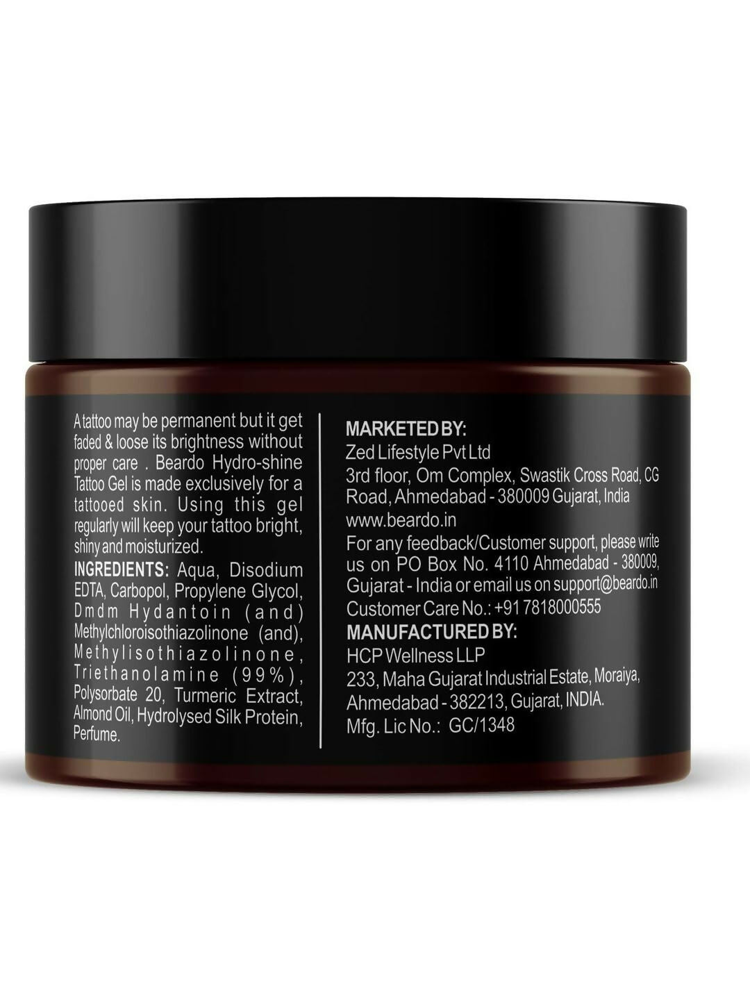 Beardo Tattoo Shiner Gel - Hydro Gel Heals & Maintains Tattoo Ink | Grocsy