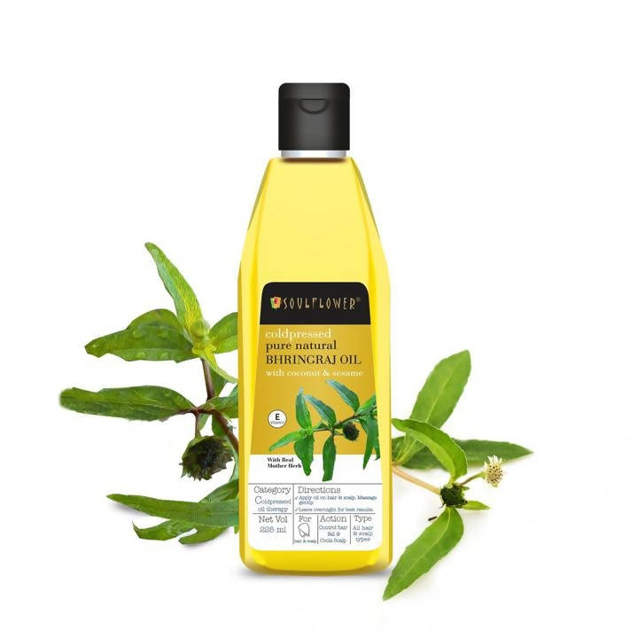 Soulflower Cold Pressed Pure Natural Bhringaraj Oil | Grocsy