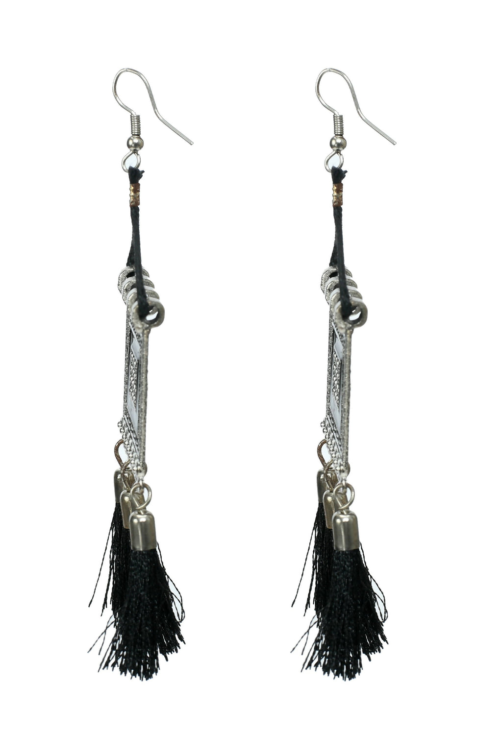Mominos Fashion Johar Kamal Oxidised Silver-Plated Brass Finish Tassel Work Handicraft Choker For Women (Black) | Grocsy
