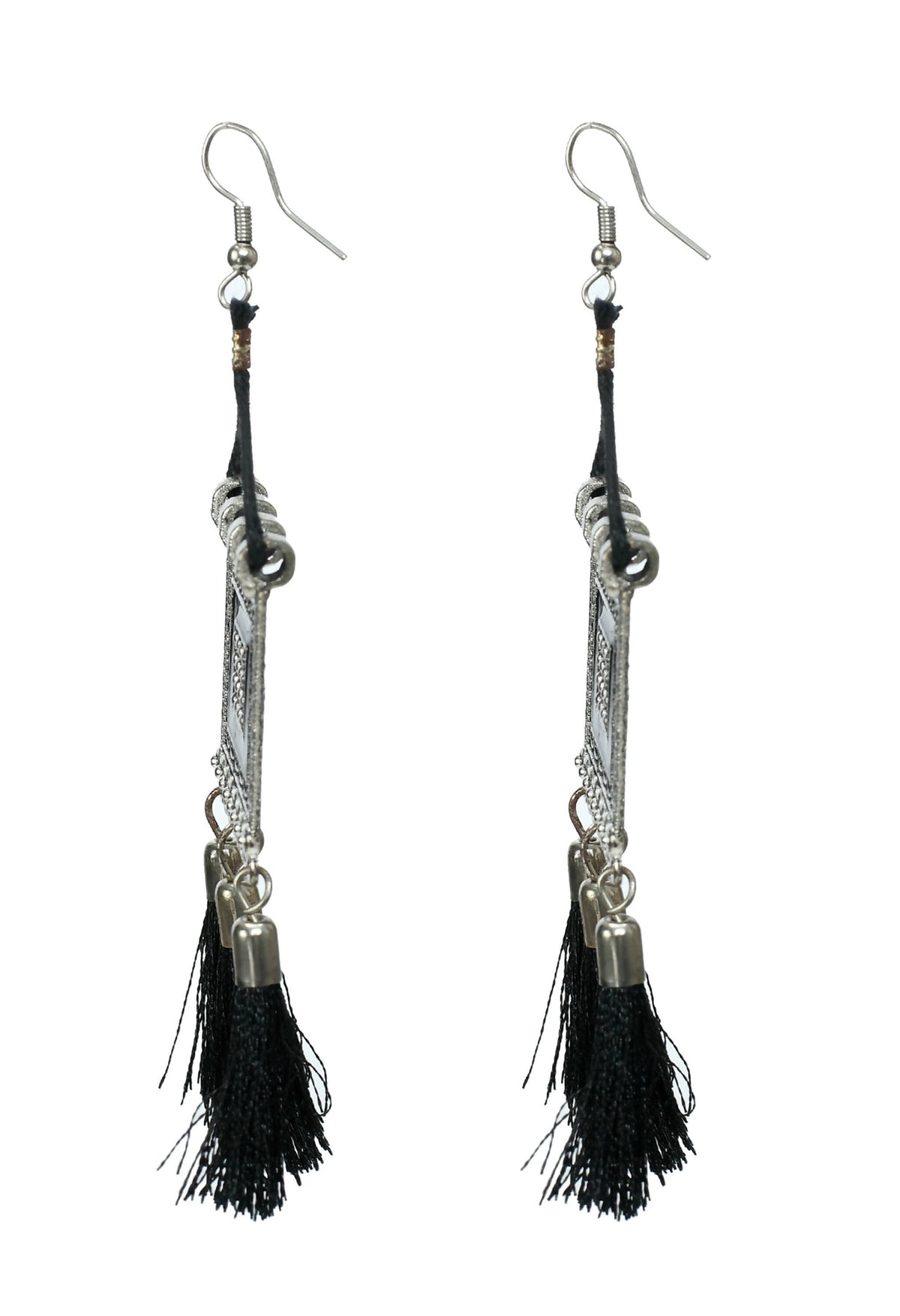Mominos Fashion Johar Kamal Oxidised Silver-Plated Brass Finish Tassel Work Handicraft Choker For Women (Black) | Grocsy