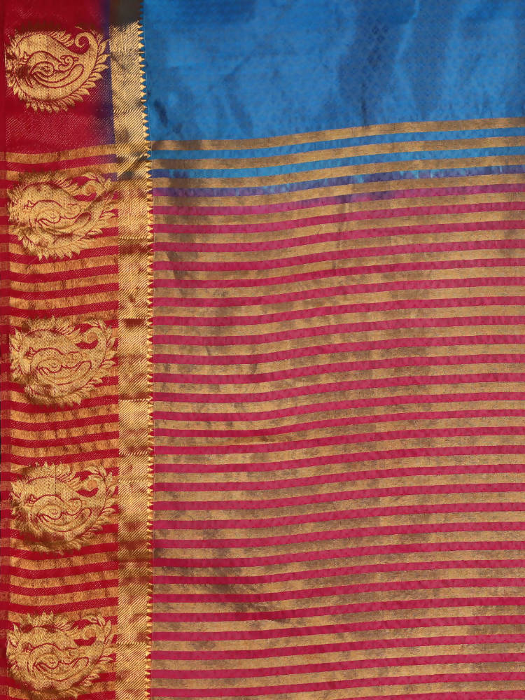 Kalamandir Woven Design Dark Blue Pashmina Saree | Grocsy