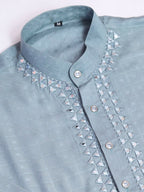 Vastranavya Exclusive Festival Wear Viscose Mirror Work on Self Weaving Kurta Only | Grocsy