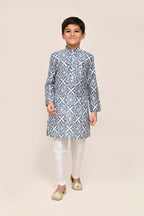 Joban Fashion Silk Navy Blue Kurta With Straight Fit Pant | Grocsy