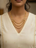 NVR Women Gold Plated Artificial Beads Layered Chain | Grocsy
