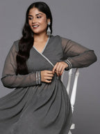 Ahalyaa Women's Traditional wear Kurta Set - Grey | Grocsy