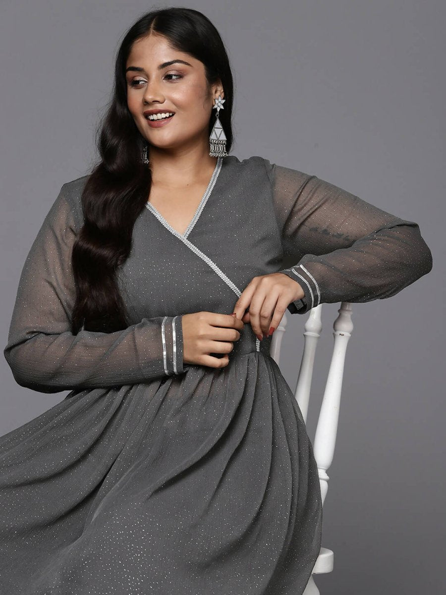 Ahalyaa Women's Traditional wear Kurta Set - Grey | Grocsy