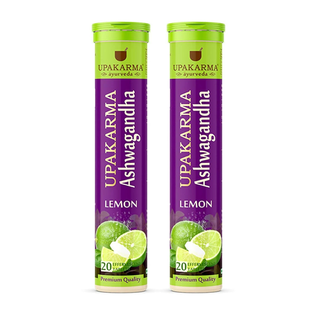 Upakarma Ayurveda Ashwagandha Effervescent Tablets - Lemon Flavour | Grocsy