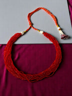 Inhanns Crystal Beads Luxe Edition – Multi-Layered Necklace - Red | Grocsy