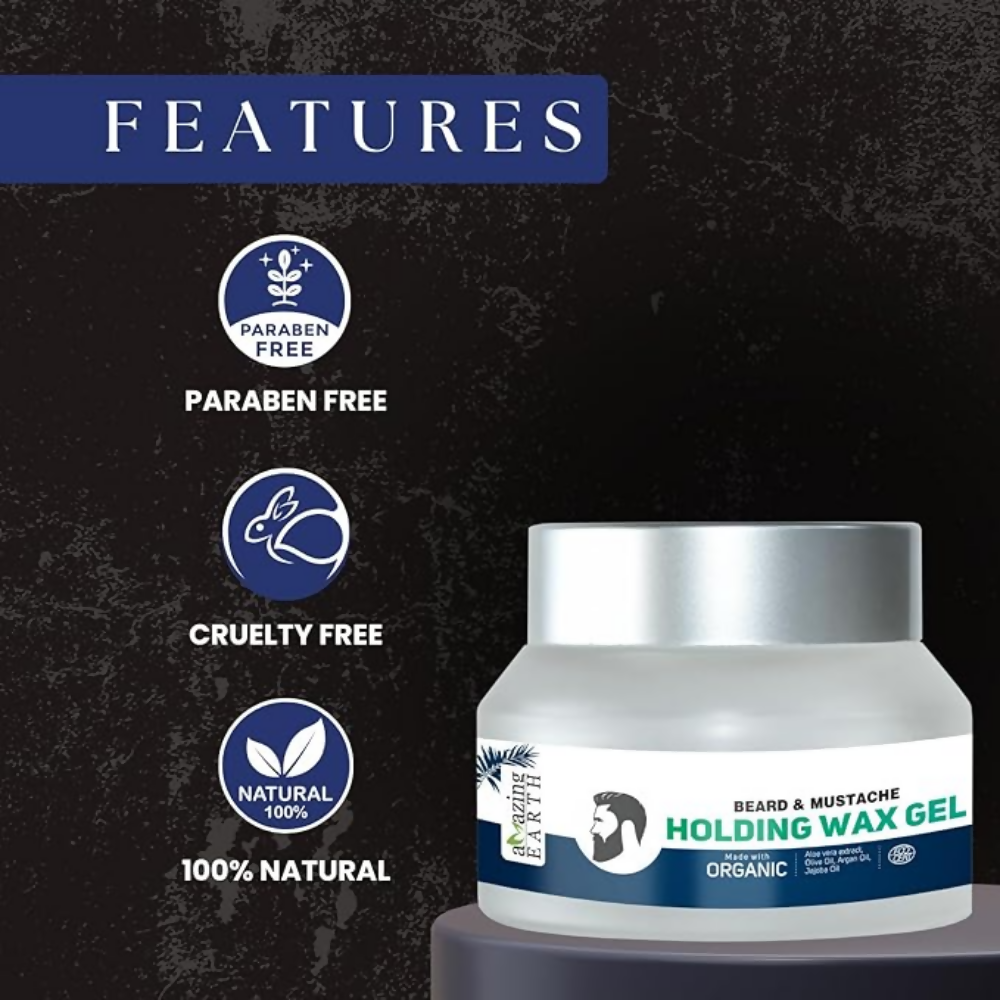 Amazing Earth Certified Organic Beard & Mustache Holding Wax Gel | Grocsy