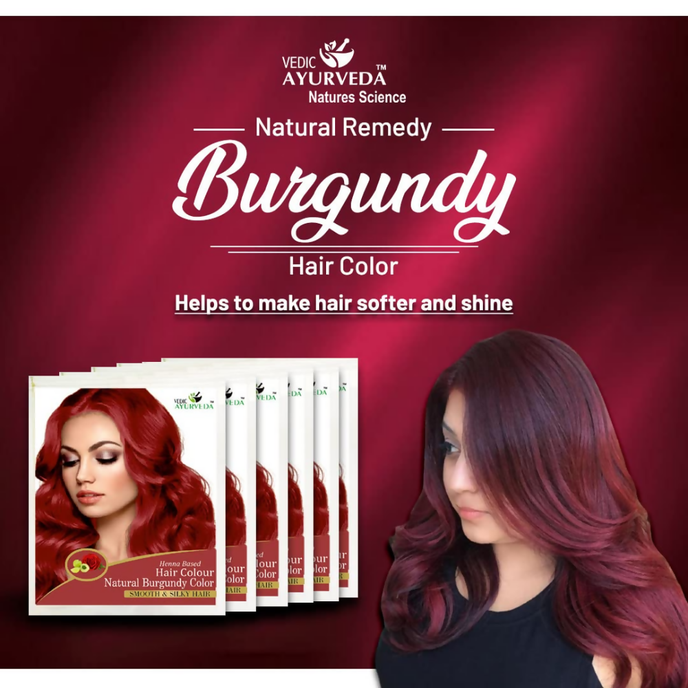 VedicAyurveda Henna Hair Color - Burgundy | Grocsy
