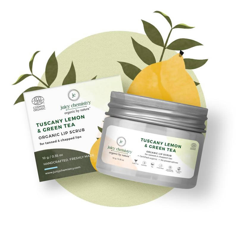 Juicy Chemistry Tuscany Lemon & Green Tea Lip Scrub | Grocsy