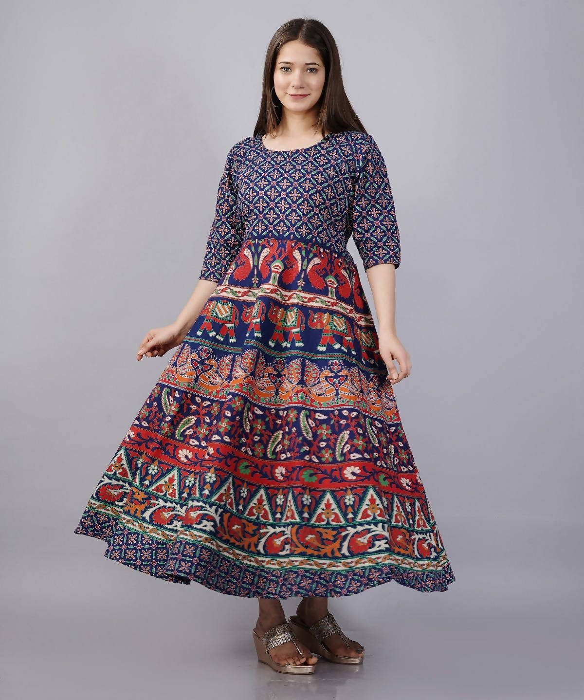 Vamika Multicolor Cotton Printed Party/Casual Wear Kurti (GAM22K) | Grocsy