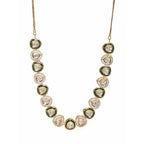 Kundan and Diamond Neckpiece with Meenakari (Gold) - Ruby Raang | Grocsy