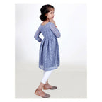 Akarshan viscose Lukhnowi Chikankari Anarkali kurta with Leggings - Grey | Grocsy