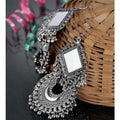 MS Fashion India Oxidized Silver Color Mirror Half Moon Design Hangings | Grocsy