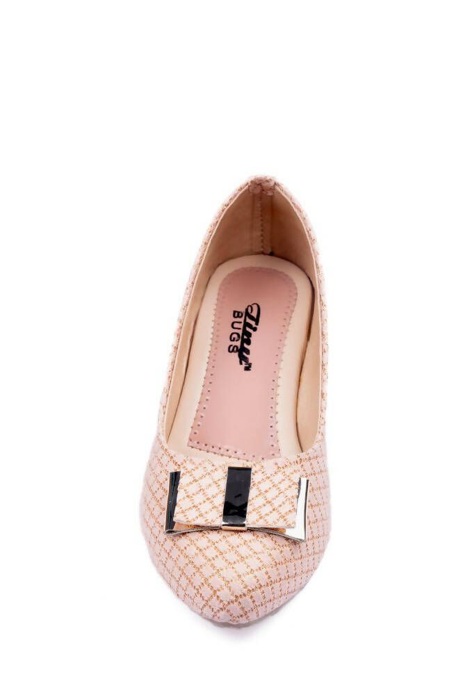 Tiny Bugs Girls Party Wear Ballerinas - Rose Gold | Grocsy