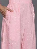 Ahalyaa Women's Traditional wear Kurta Set - Pink | Grocsy