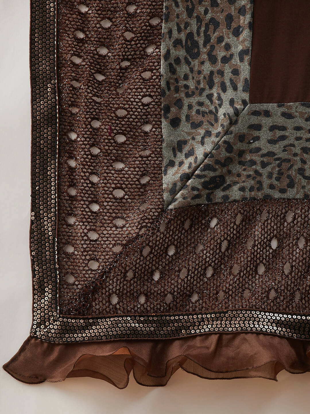 Brown Lycra Animal Print, Fancy Value Addition Fabric Saree - Norita Hit Design | Grocsy