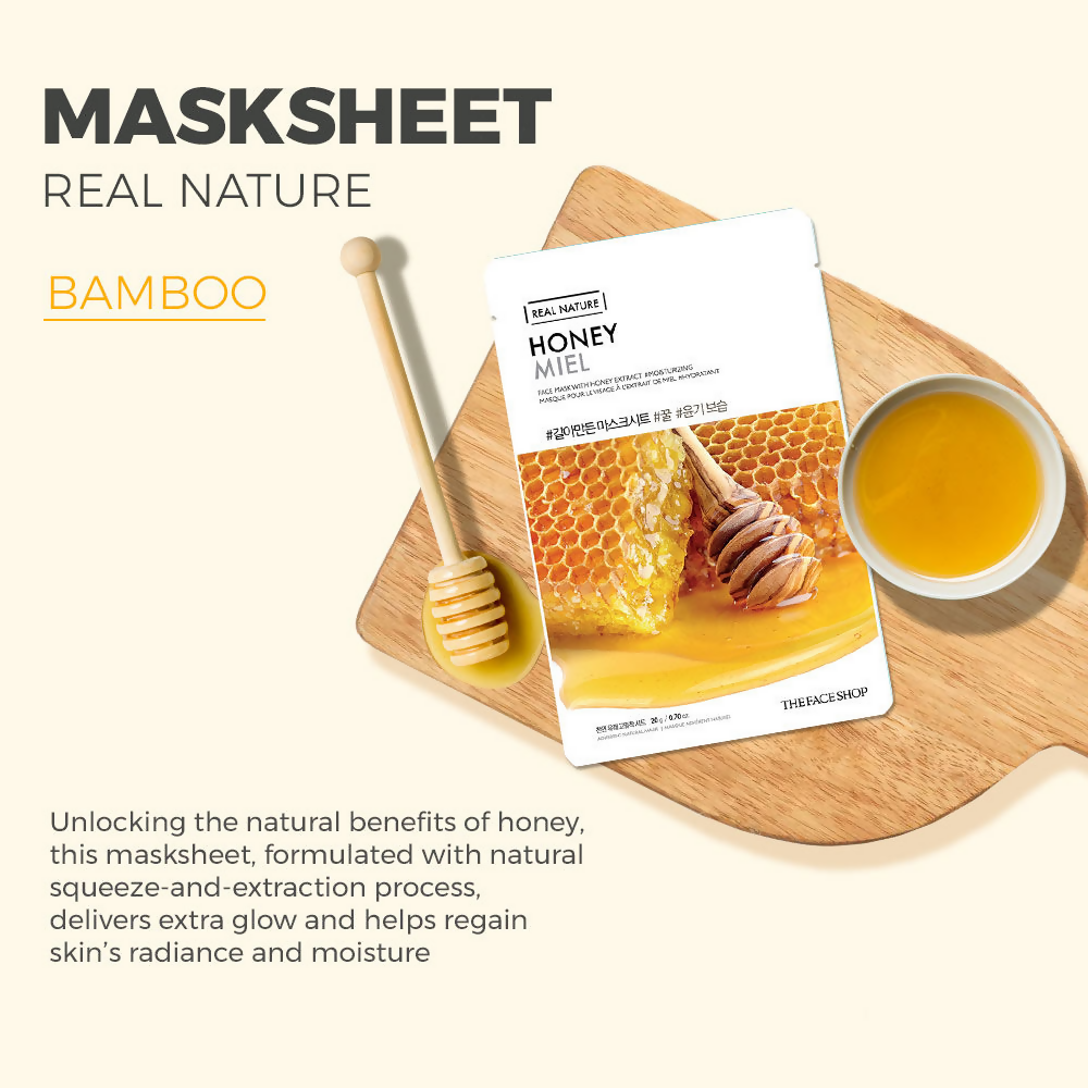 The Face Shop Real Nature Honey Miel Face Mask - Korean Skincare | Grocsy