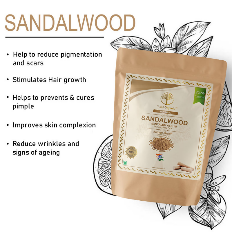 Wild Organic Sandalwood Powder For Skin And Body Pack | Grocsy