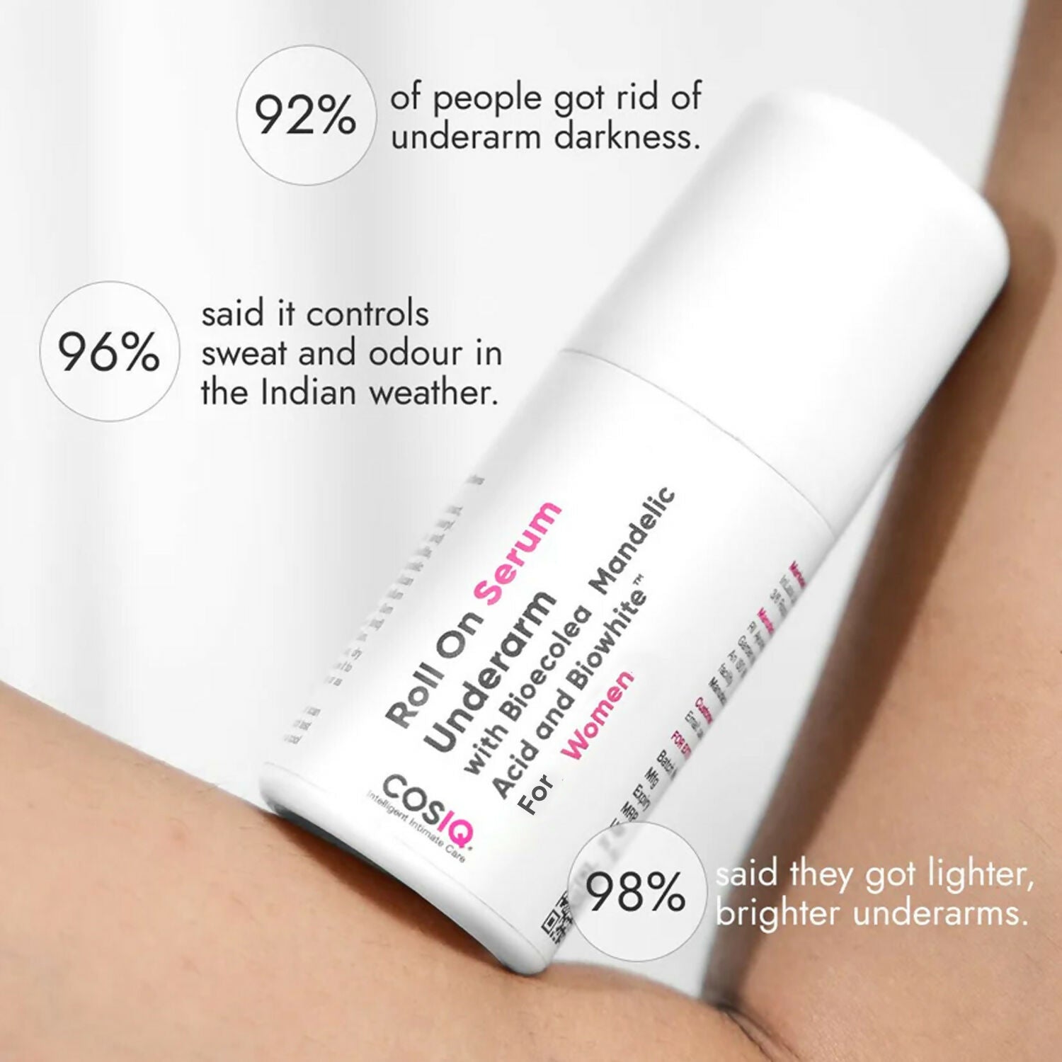 Cos-IQ Brightening Underarm Roll On Serum For Women, With Bioecolea, Mandelic Acid and Bio White | Grocsy