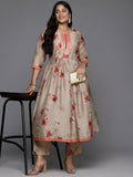 Ahalyaa Women's Traditional wear Kurta Set - Tan | Grocsy