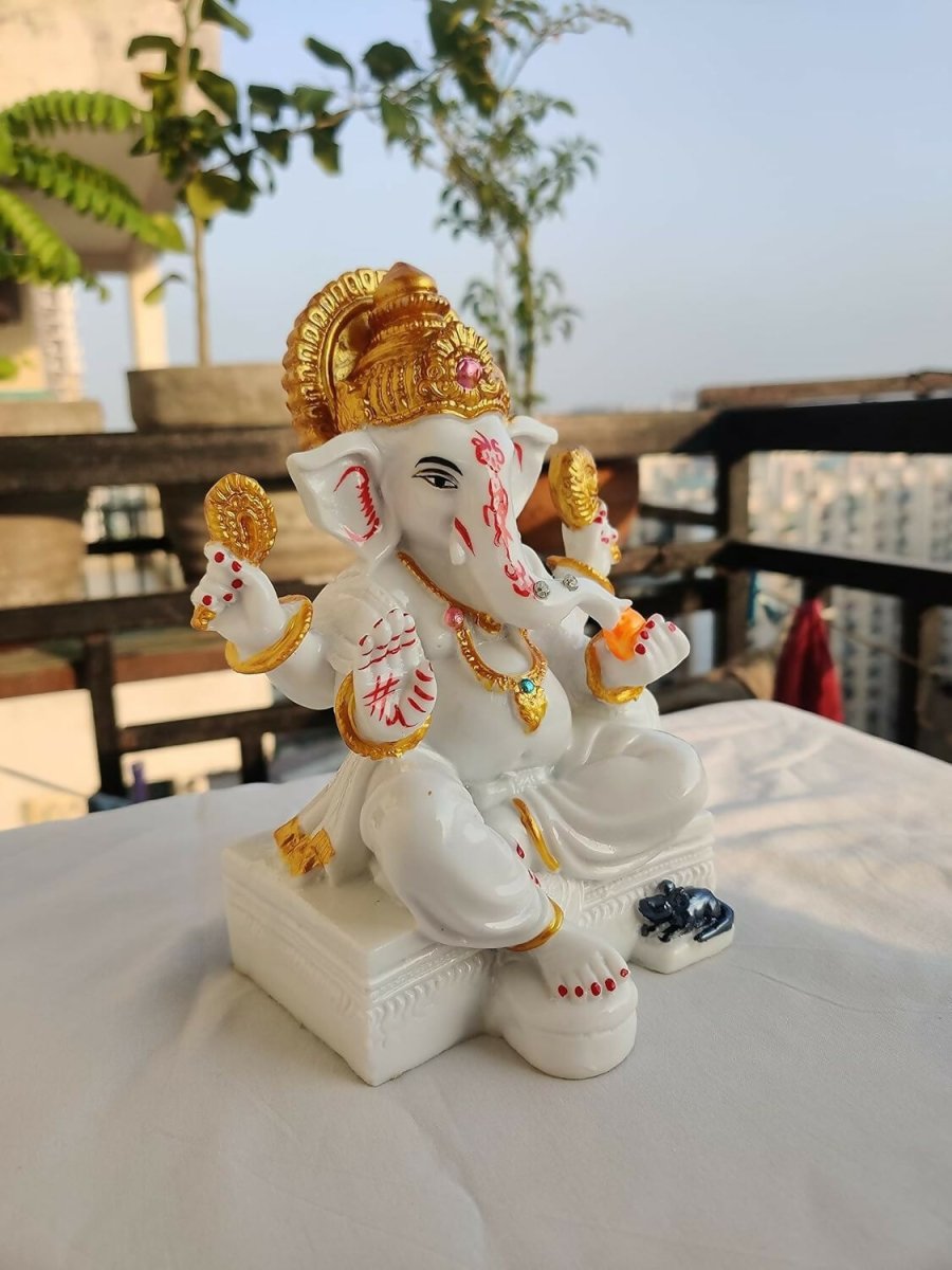 Apnimarket Marble Dust Ganesh Idol | Grocsy