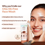 Mamaearth Chia Oil-Free Face Wash with Chia Seed & Ceramides for Normal to Oily Skin | Grocsy